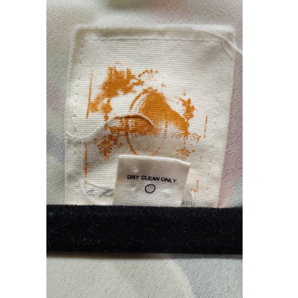 Anthropologie C Keer Womens Dress Size 4 Abstract Designer Silk Sheer Ruffle VNT - Picture 8 of 10